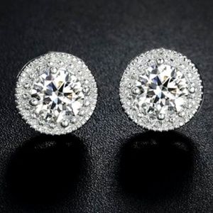 "Eternal" 0.5ct. CZ Diamond Earrings White Gold GP